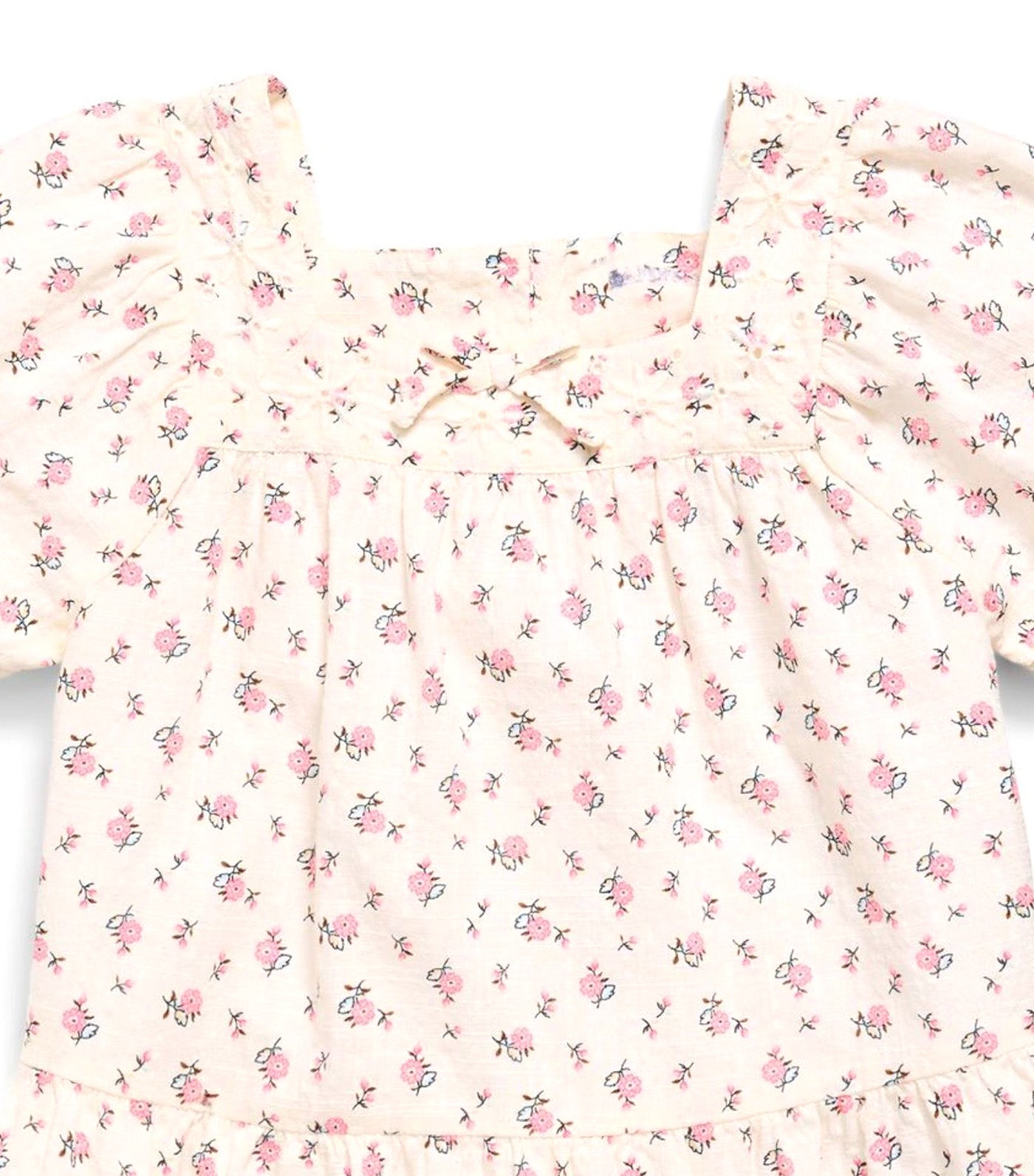 Printed Short-Sleeve Dress for Toddler Girls White Ditsy Floral
