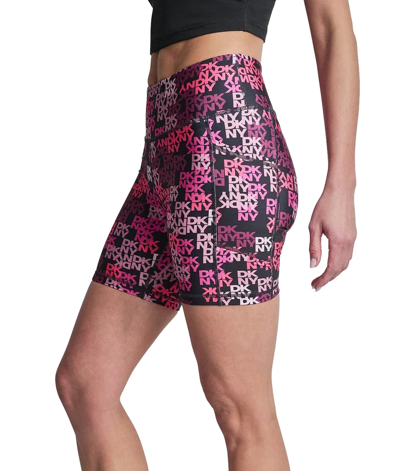 High Waist 6" Bike Short with Pockets Dk Logo Scatter Punch