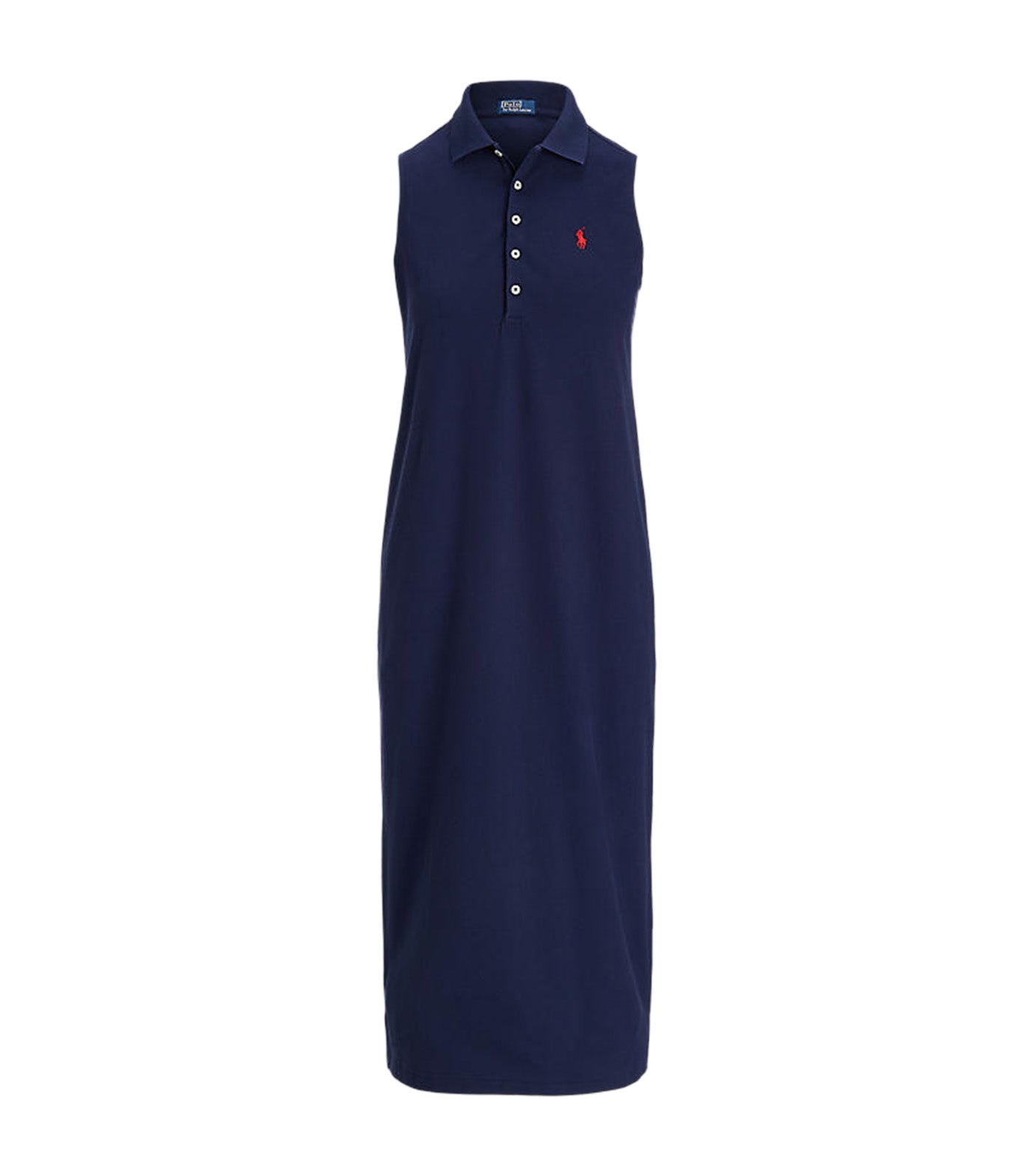 Women's Stretch-Cotton Sleeveless Polo Dress Navy