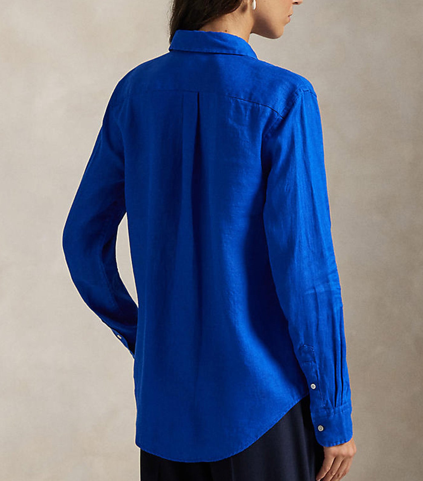 Women's Classic Fit Linen Shirt Dark Blue