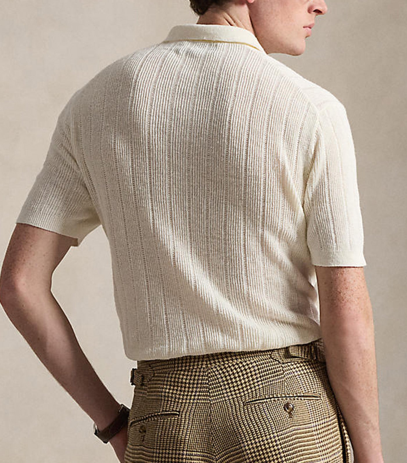 Men's Pointelle Linen Sweater