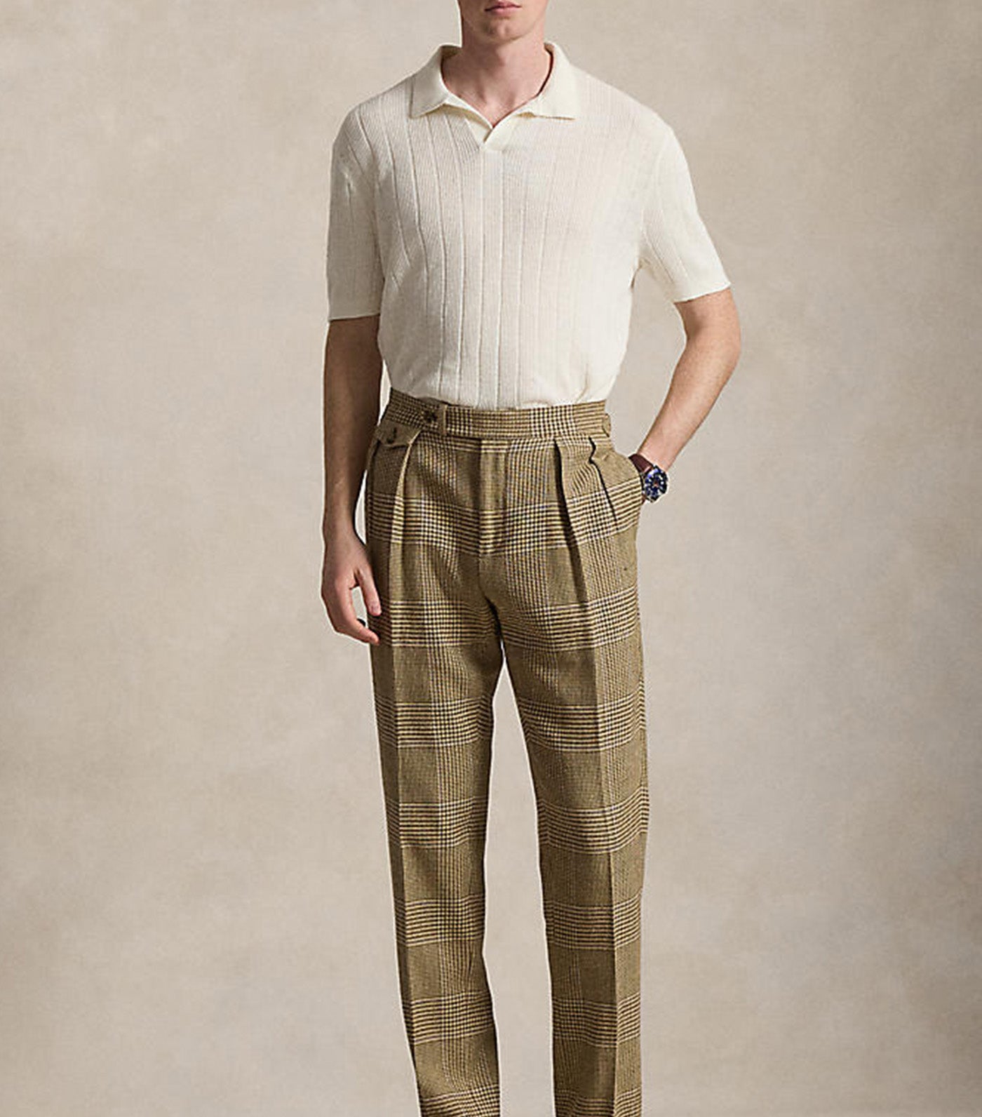 Men's Pointelle Linen Sweater