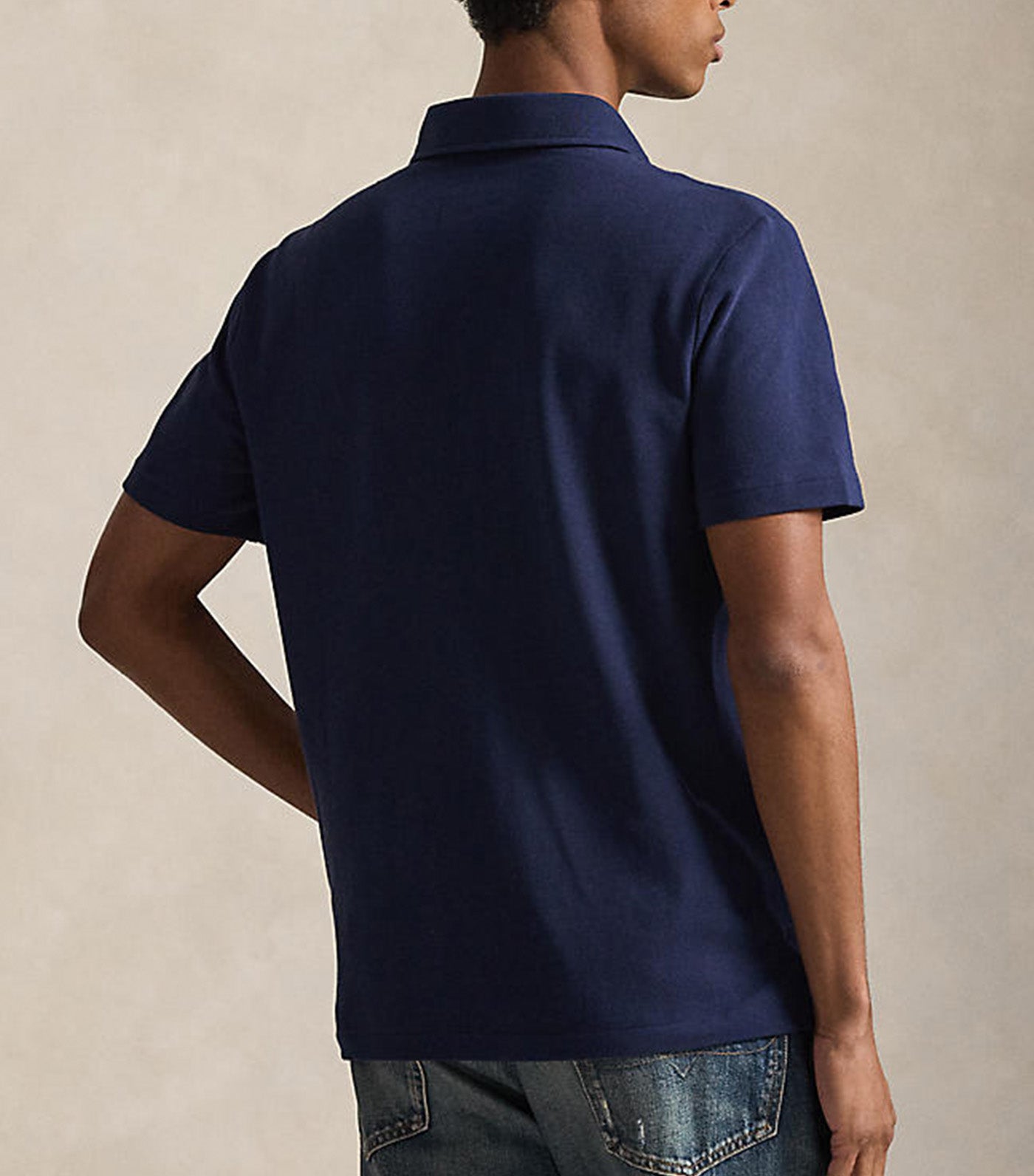 Men's Custom Slim Fit Polo Bear Mesh Polo Blue