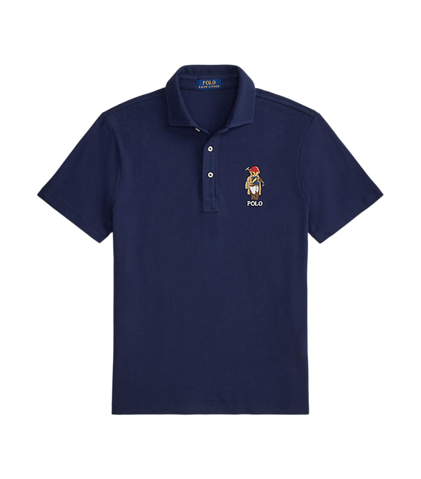 Men's Custom Slim Fit Polo Bear Mesh Polo Blue