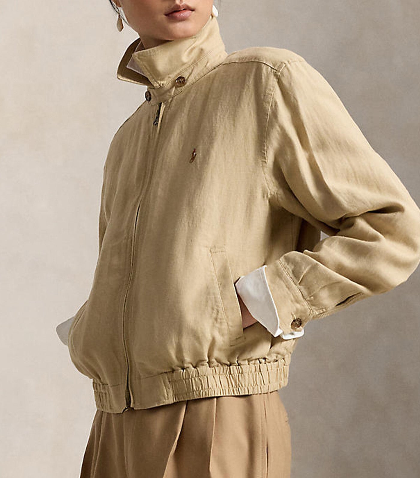 Women's Linen Windbreaker Light Beige