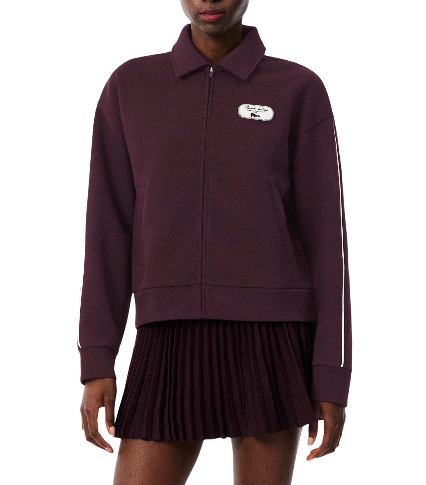 Tennis Heritage Zipped Badge Accent Sweatshirt Oxalis/Flour