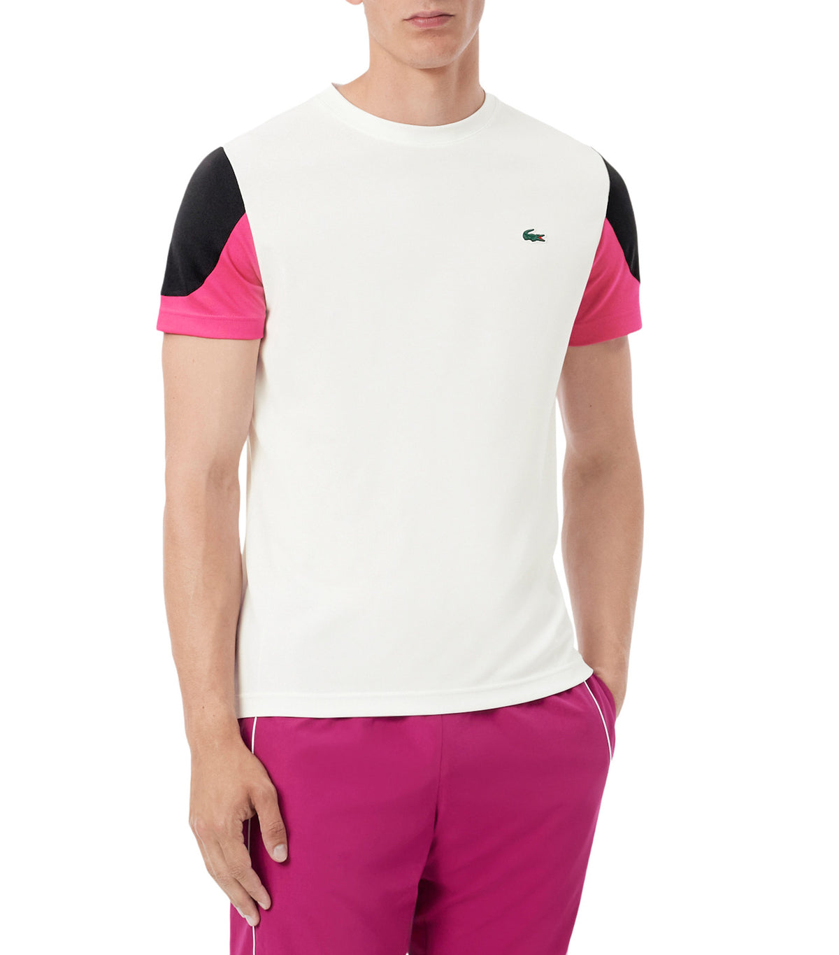 Sport Printed Color-Block T-Shirt Flour/Black/Carmine