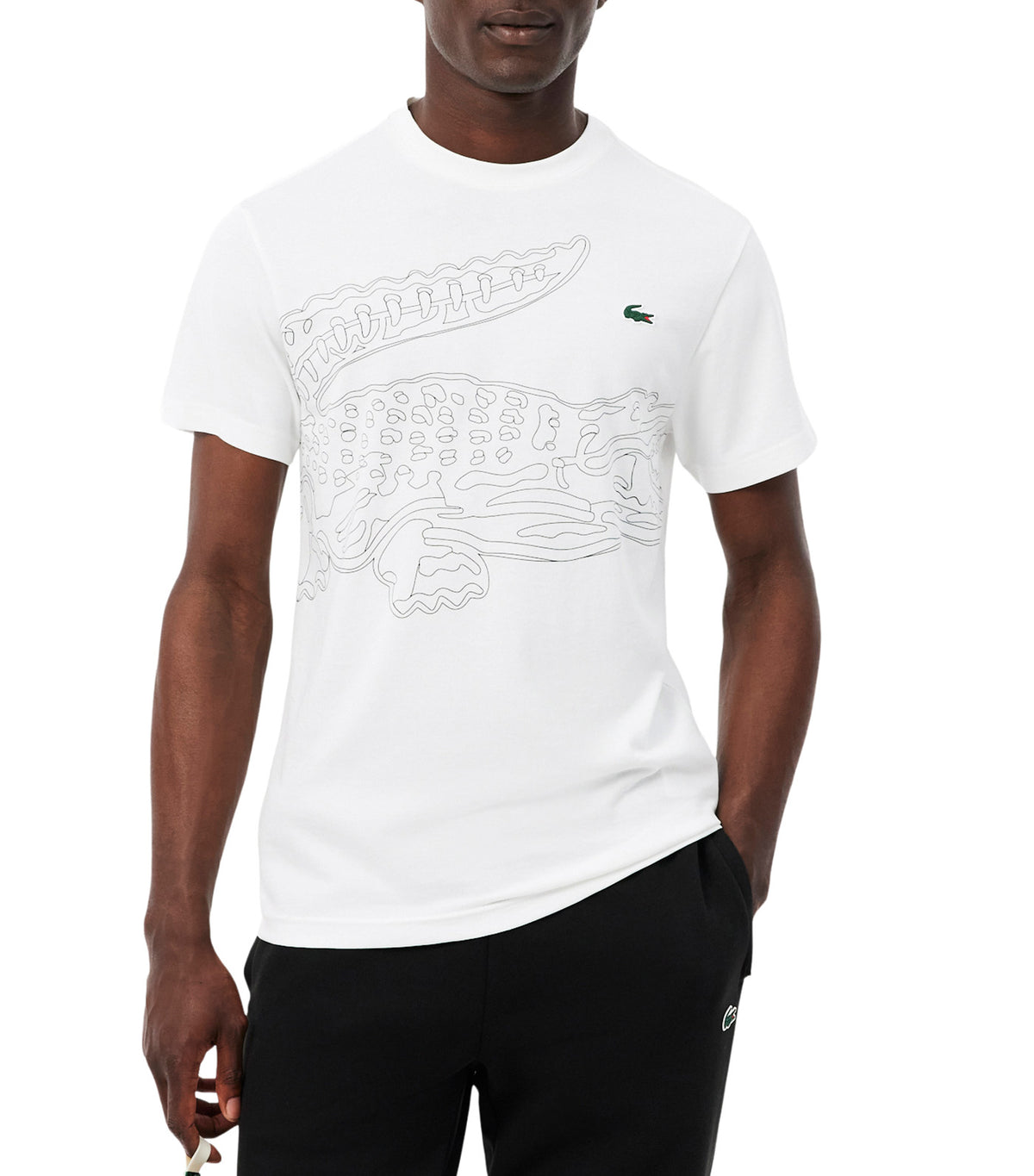 Ultra Dry Crocodile Print Sport T-Shirt White/Black