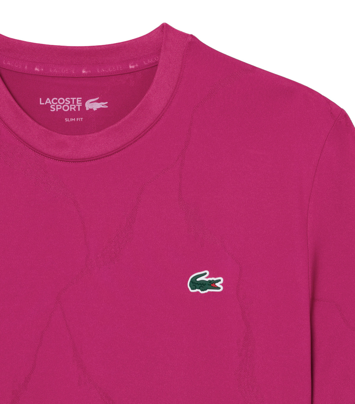 Ultra Dry Crocodile Jacquard Tennis T-Shirt Rubine Red