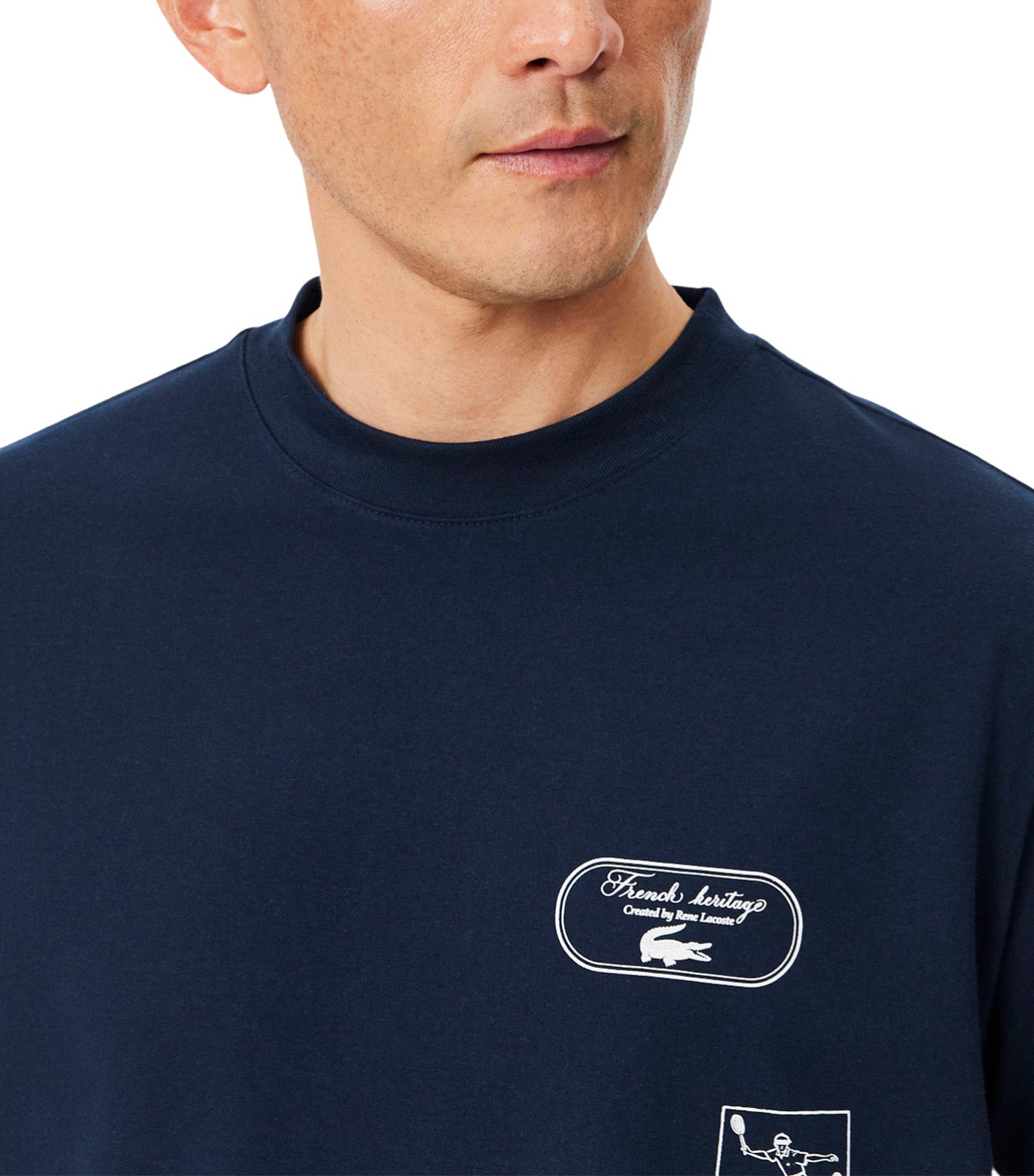 Ultra Dry Tennis Heritage Print T-shirt Navy Blue
