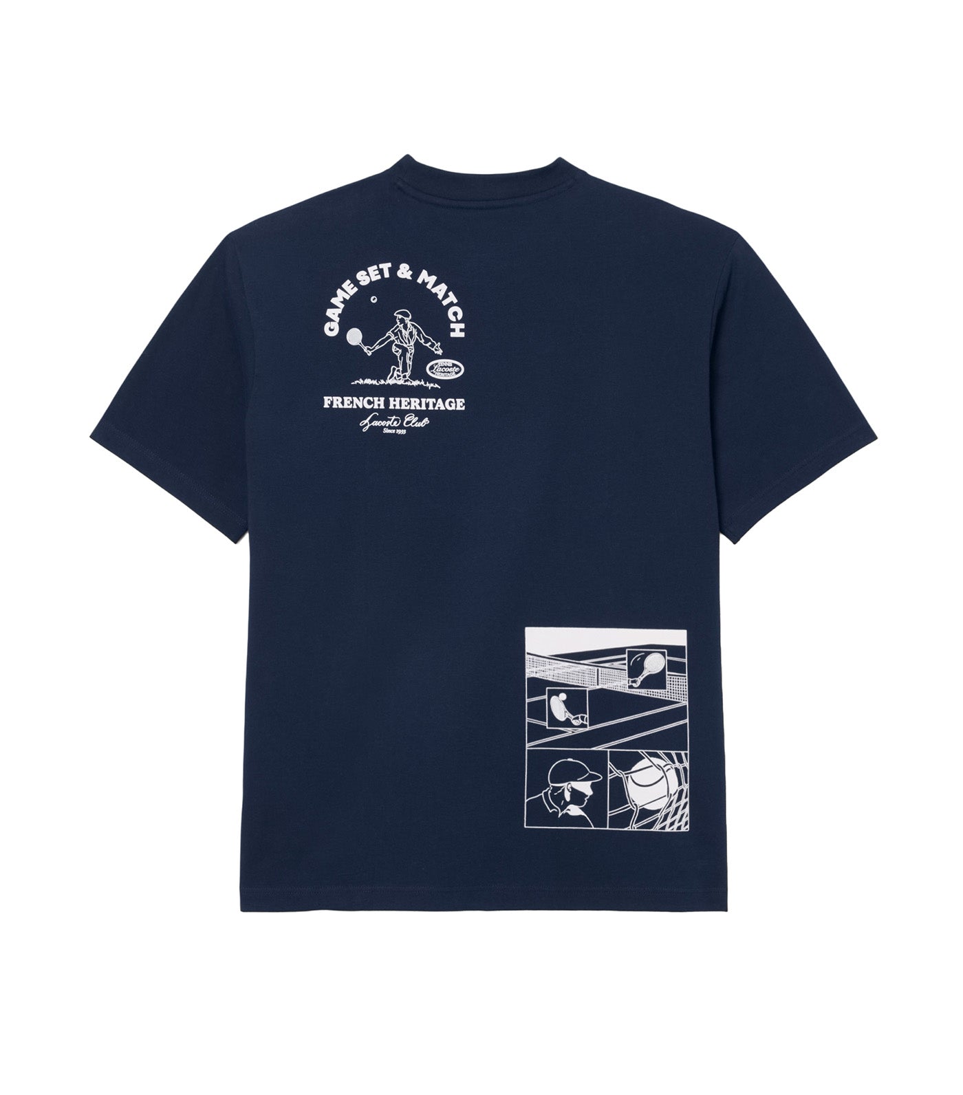 Ultra Dry Tennis Heritage Print T-shirt Navy Blue