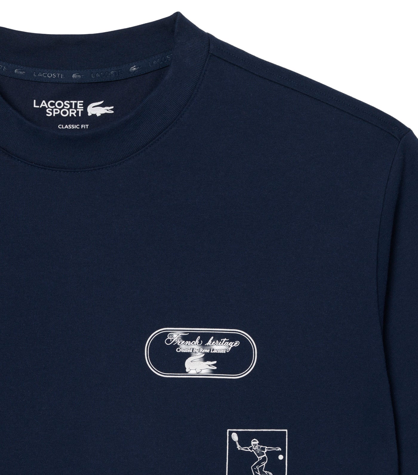 Ultra Dry Tennis Heritage Print T-shirt Navy Blue
