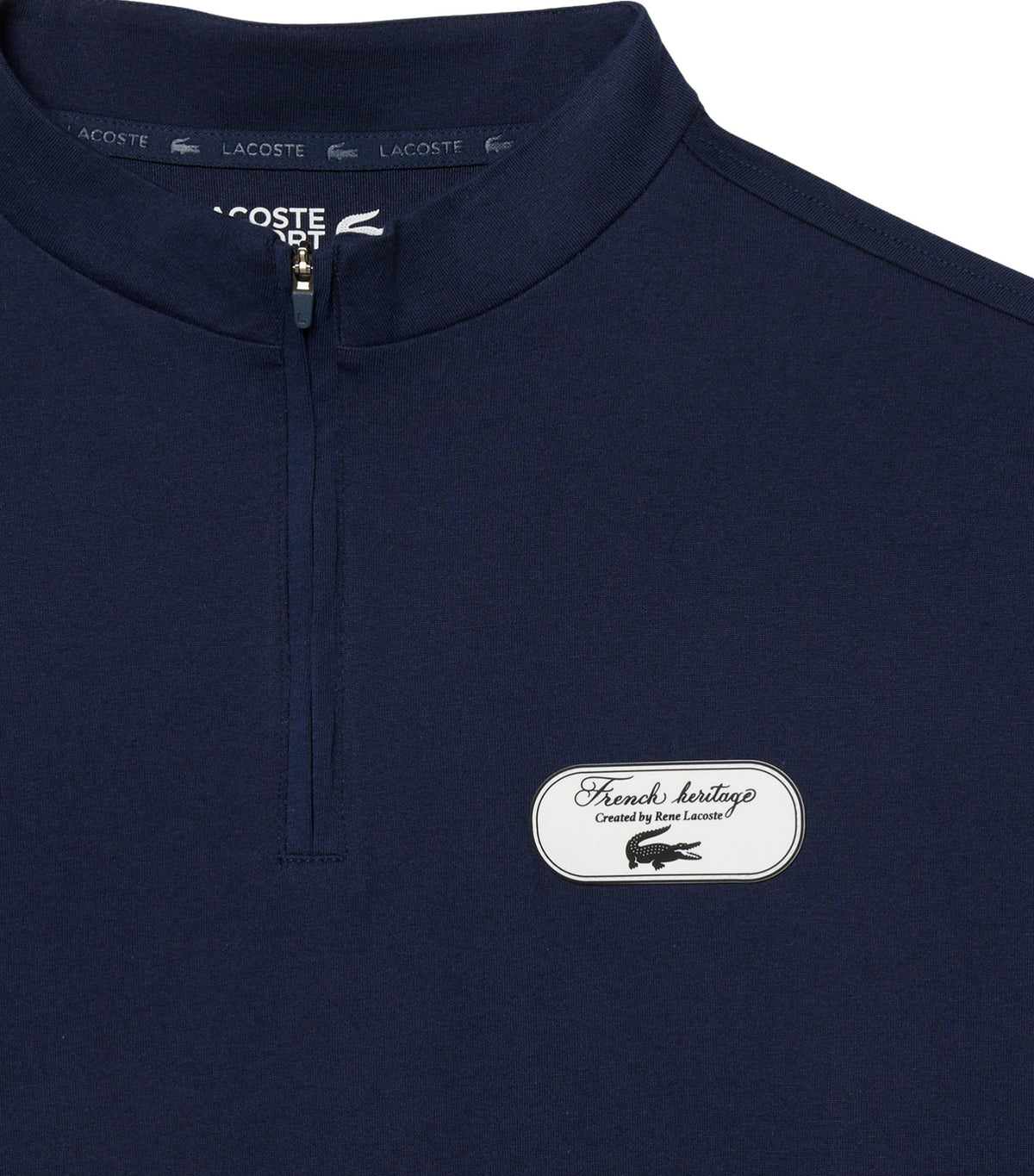 Quarter Zip Tennis Heritage T-Shirt Navy Blue