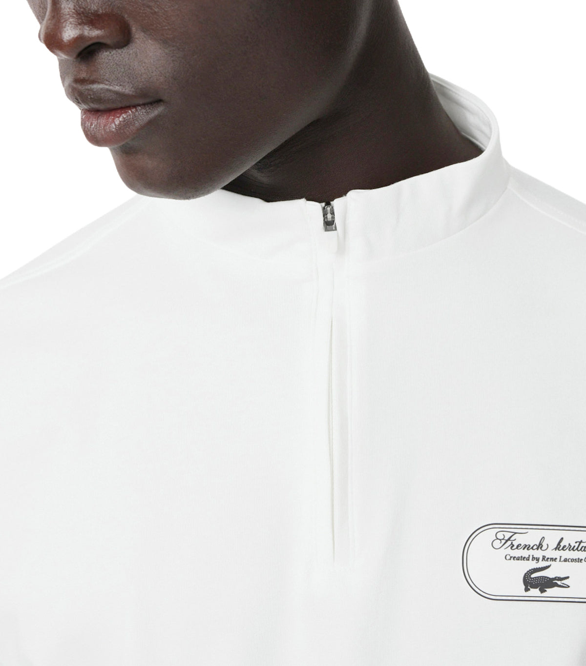 Quarter Zip Tennis Heritage T-Shirt Flour