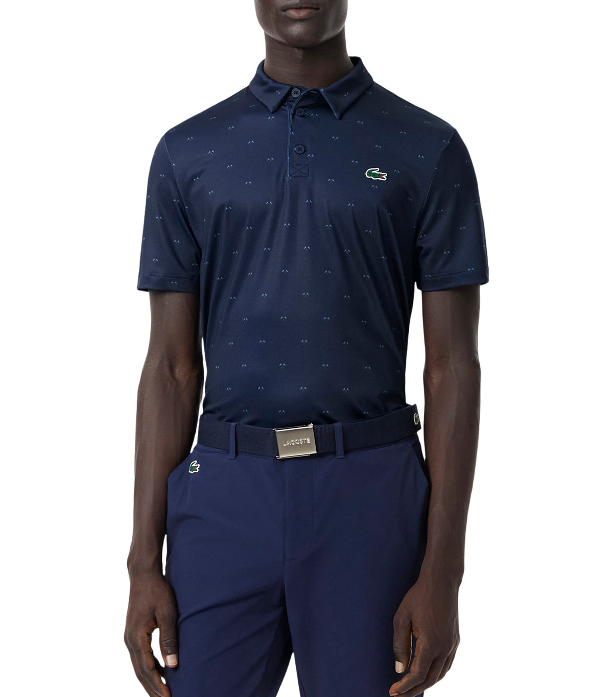Regular Fit Printed Golf Polo Shirt Navy Blue/Aral