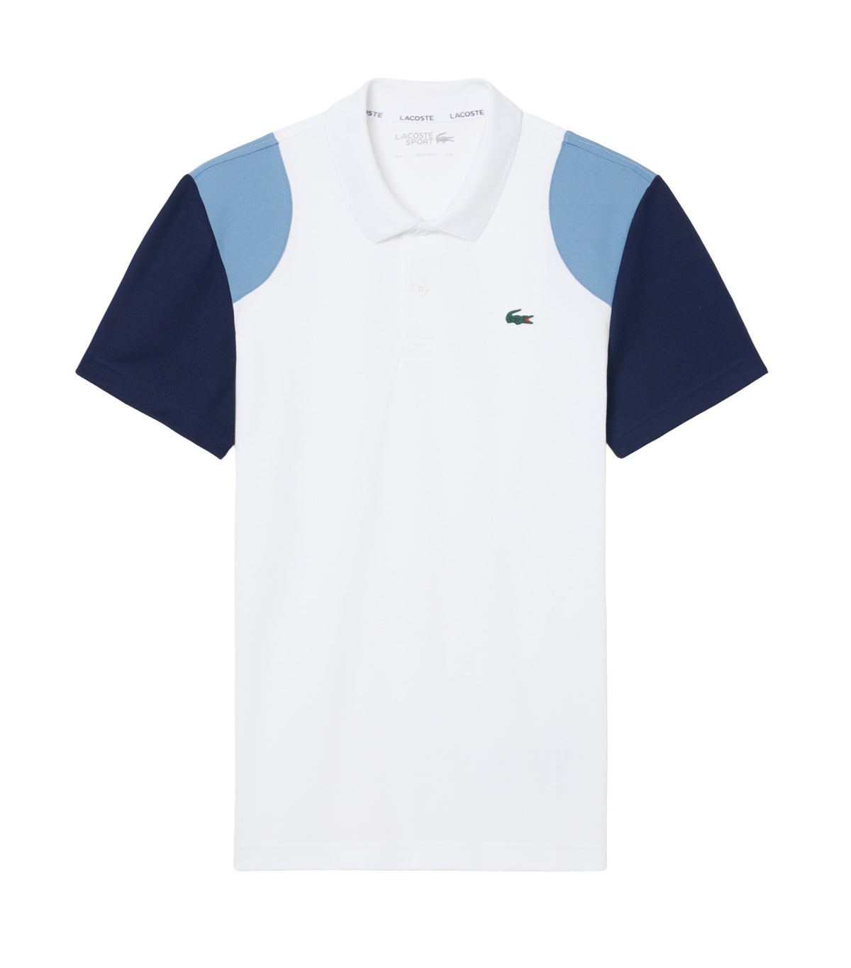 Ultra Dry Color-Block Sport Polo Shirt White/Aral/Navy Blue