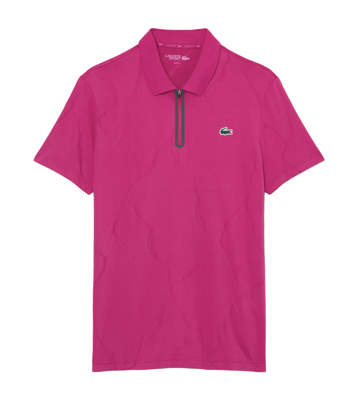 Ultra Dry Jacquard Crocodile Tennis Polo Shirt Rubine Red