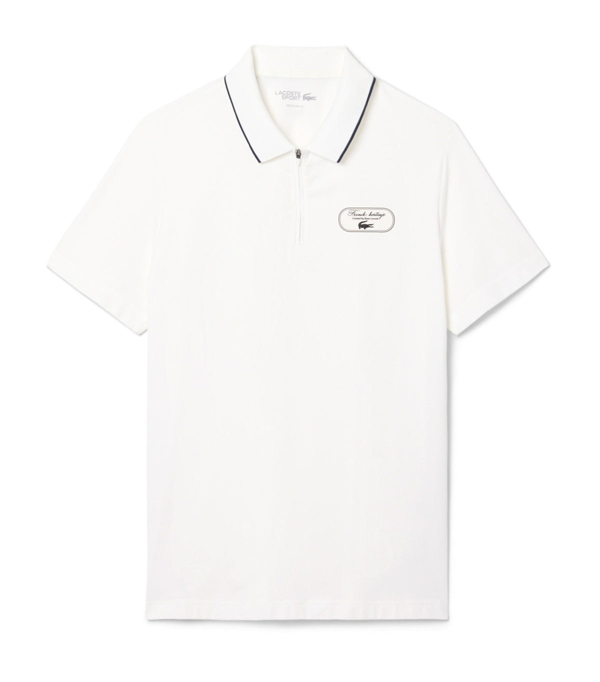 Ultra Dry Badge Accent Tennis Heritage Polo Shirt Flour/Navy Blue