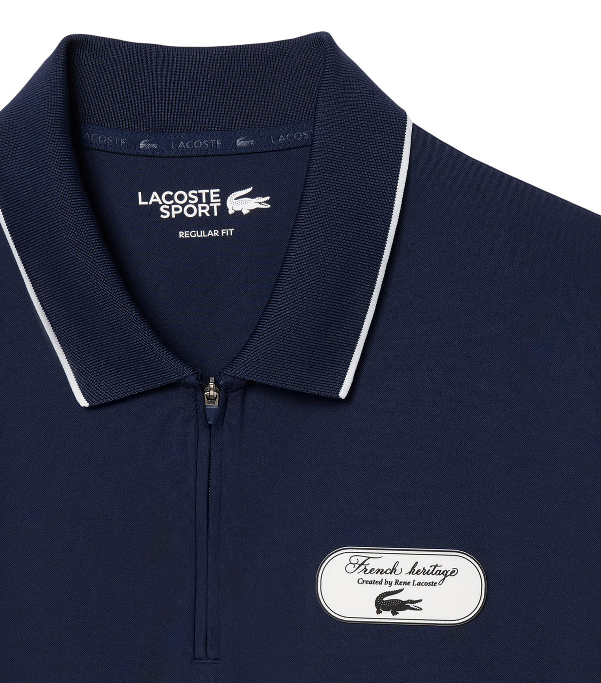 Ultra Dry Badge Accent Tennis Heritage Polo Shirt Navy Blue/Flour