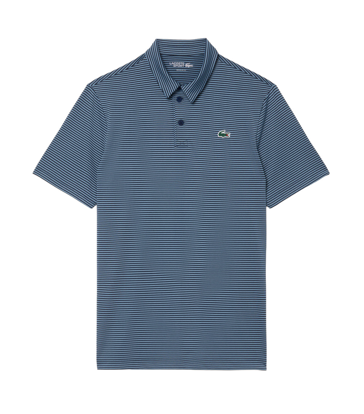 Ultra Dry Striped Golf Polo Shirt Navy Blue/Aral