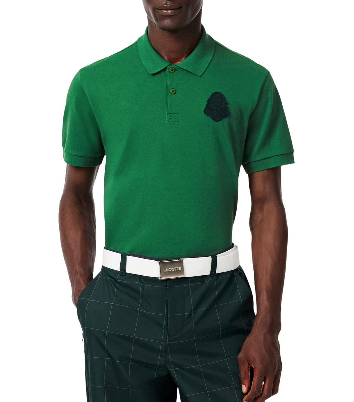 Mini Piqué Badge Accent Stretch Golf Polo Shirt Fairway