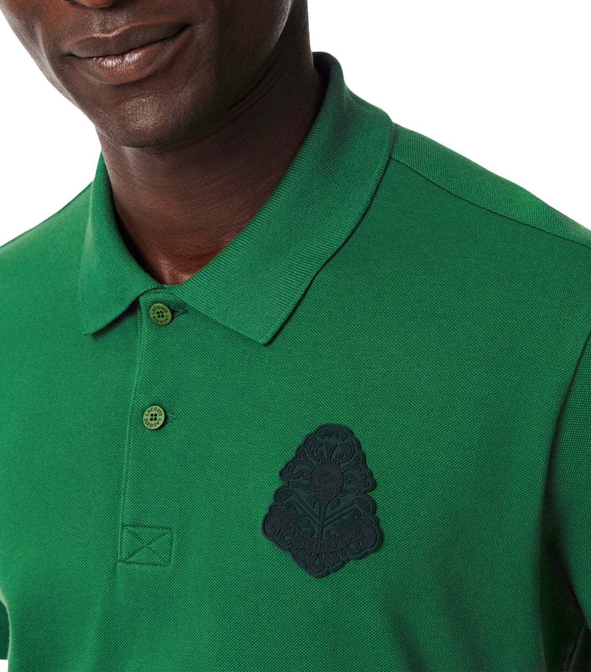 Mini Piqué Badge Accent Stretch Golf Polo Shirt Fairway