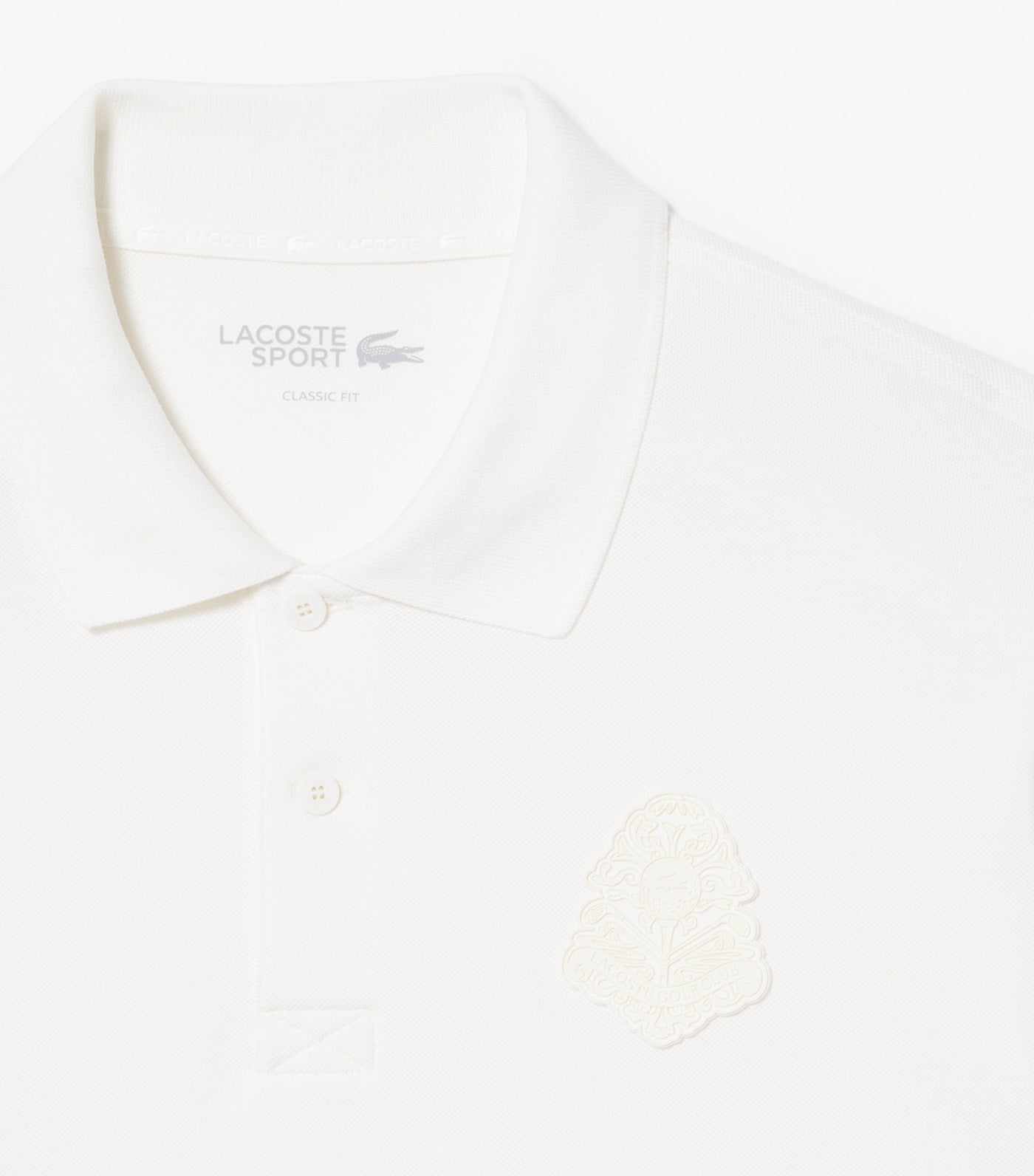 Mini Piqué Badge Accent Stretch Golf Polo Shirt Flour