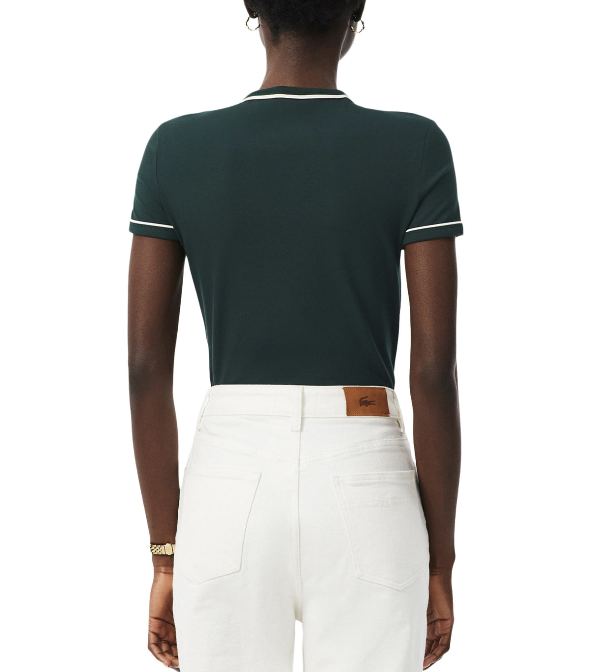 Contrast Trim Jersey T-Shirt Sinople/Flour-Mansia
