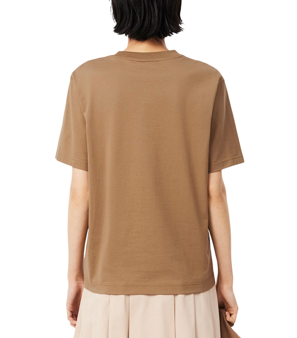 Lacoste Women Lightweight Cotton Pima Jersey T-Shirt Cookie