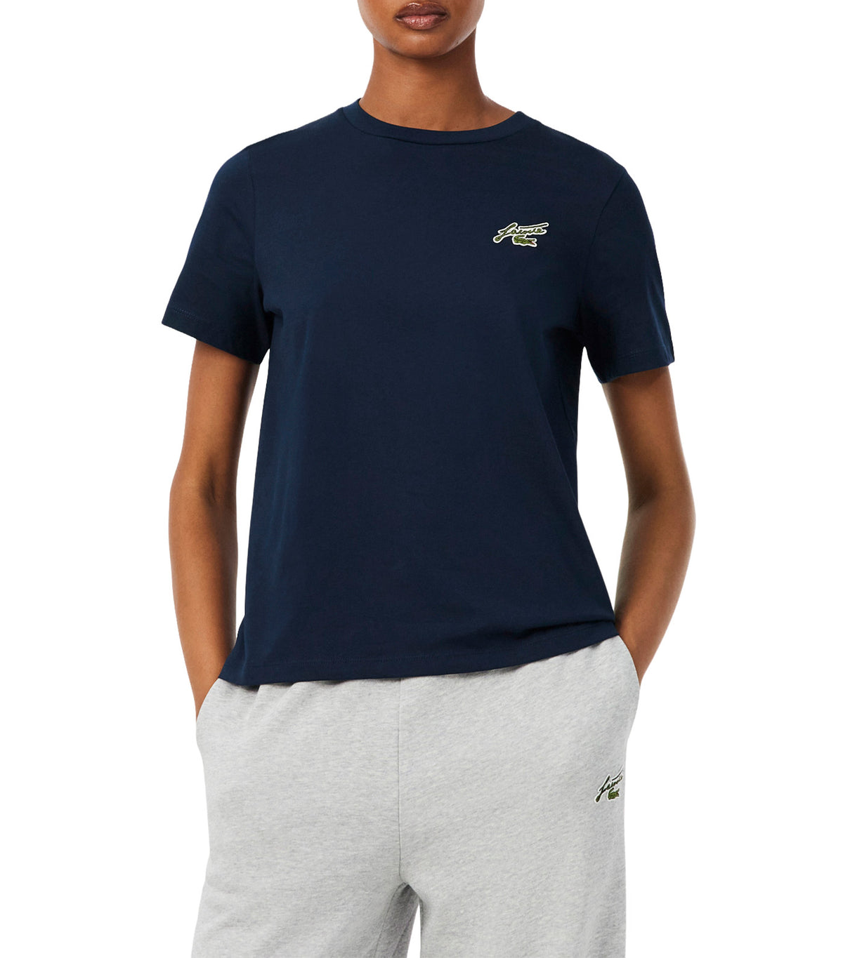 Regular Fit Cotton Badge T-Shirt Navy Blue