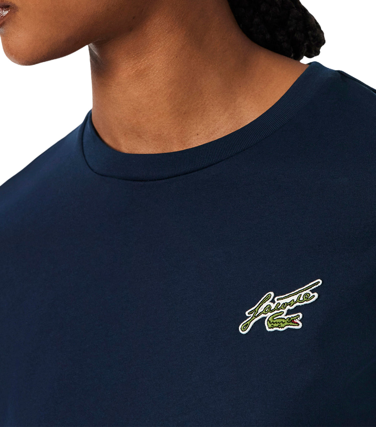 Regular Fit Cotton Badge T-Shirt Navy Blue
