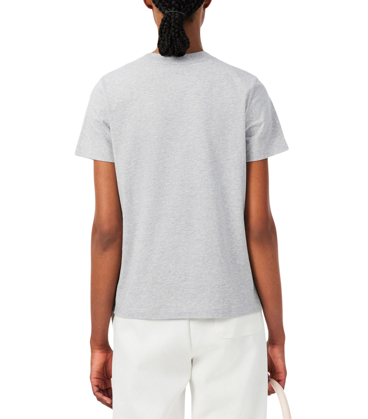 Regular Fit Cotton Badge T-Shirt Silver Chine