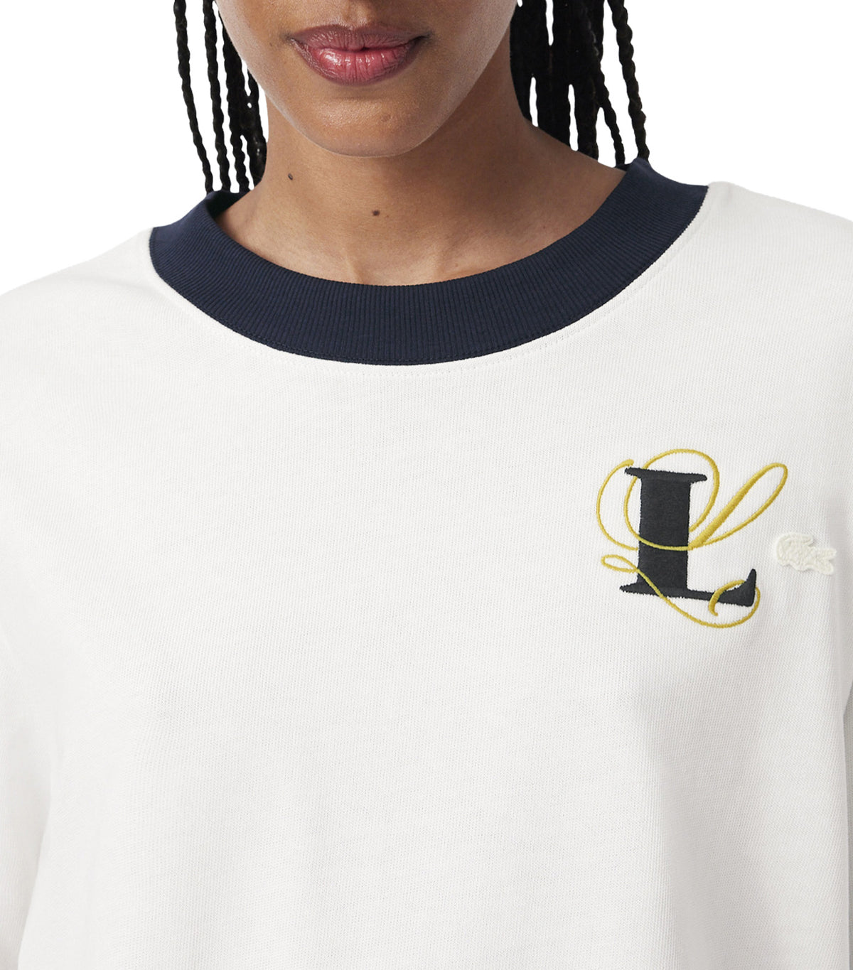 Oversized Embroidery Detail Jersey T-Shirt Flour