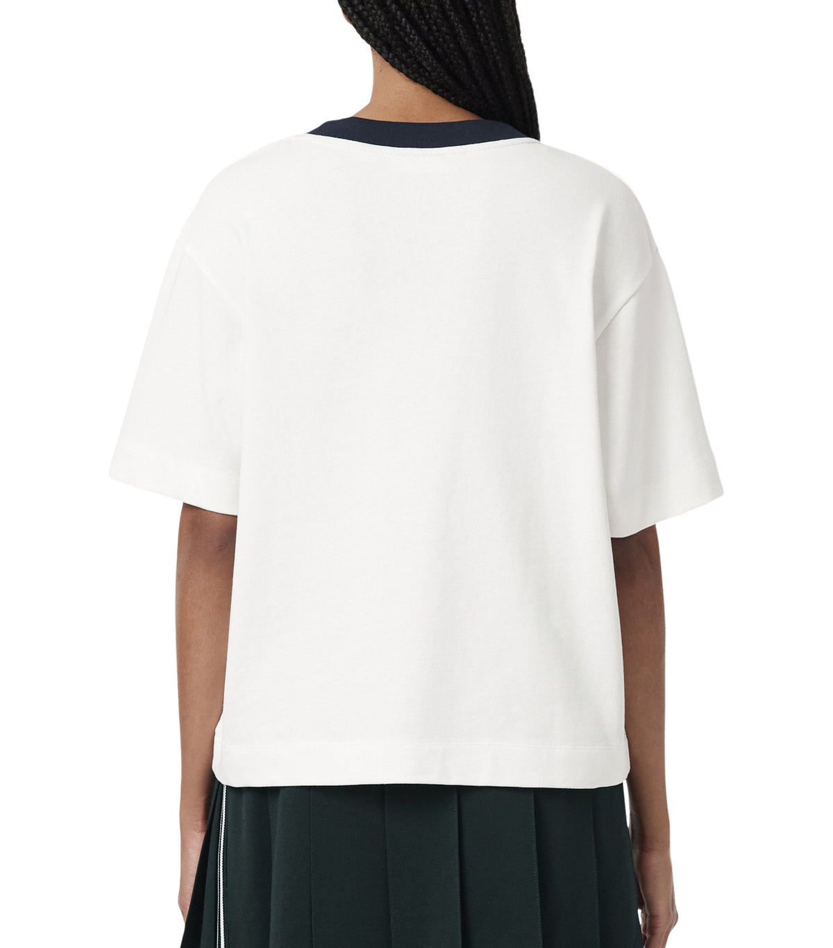 Oversized Embroidery Detail Jersey T-Shirt Flour