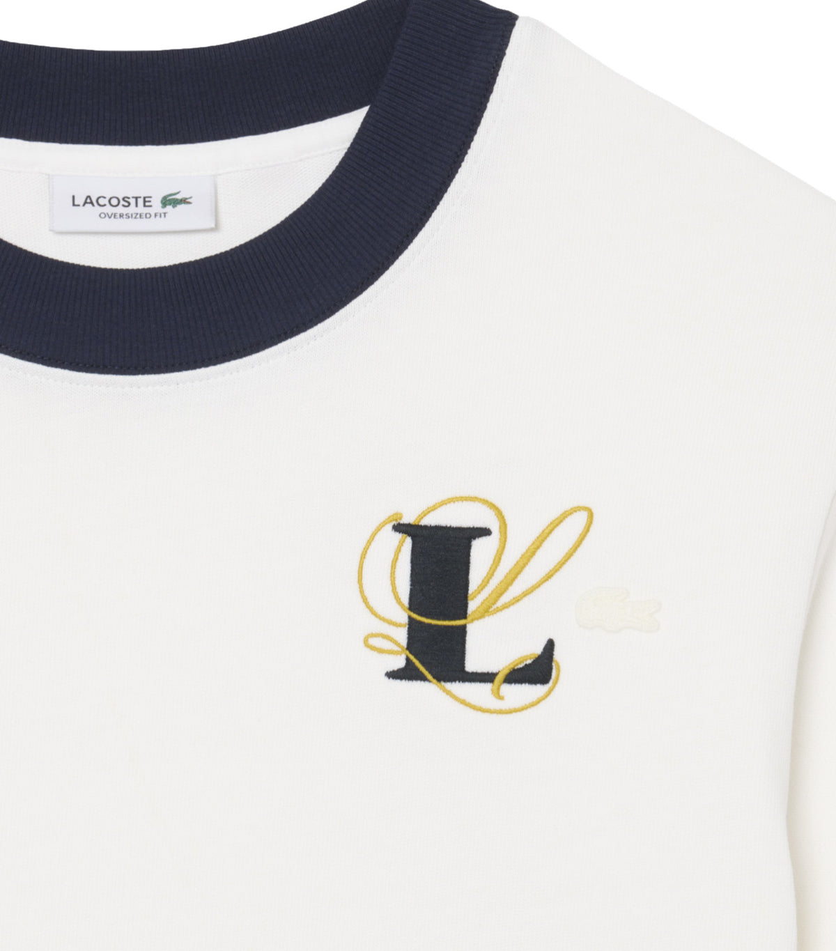 Oversized Embroidery Detail Jersey T-Shirt Flour