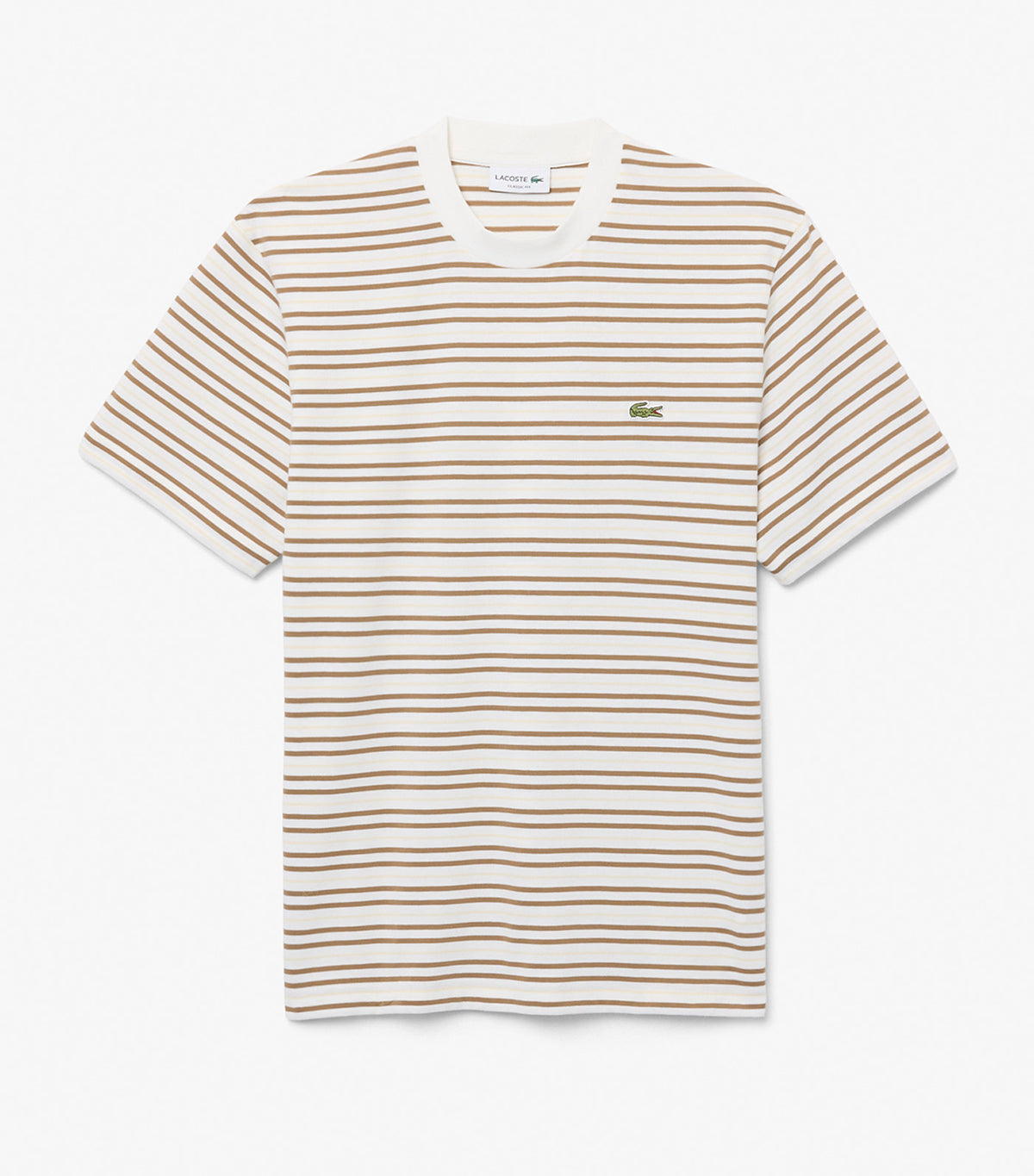 Striped Cotton T-Shirt Cookie/Flour