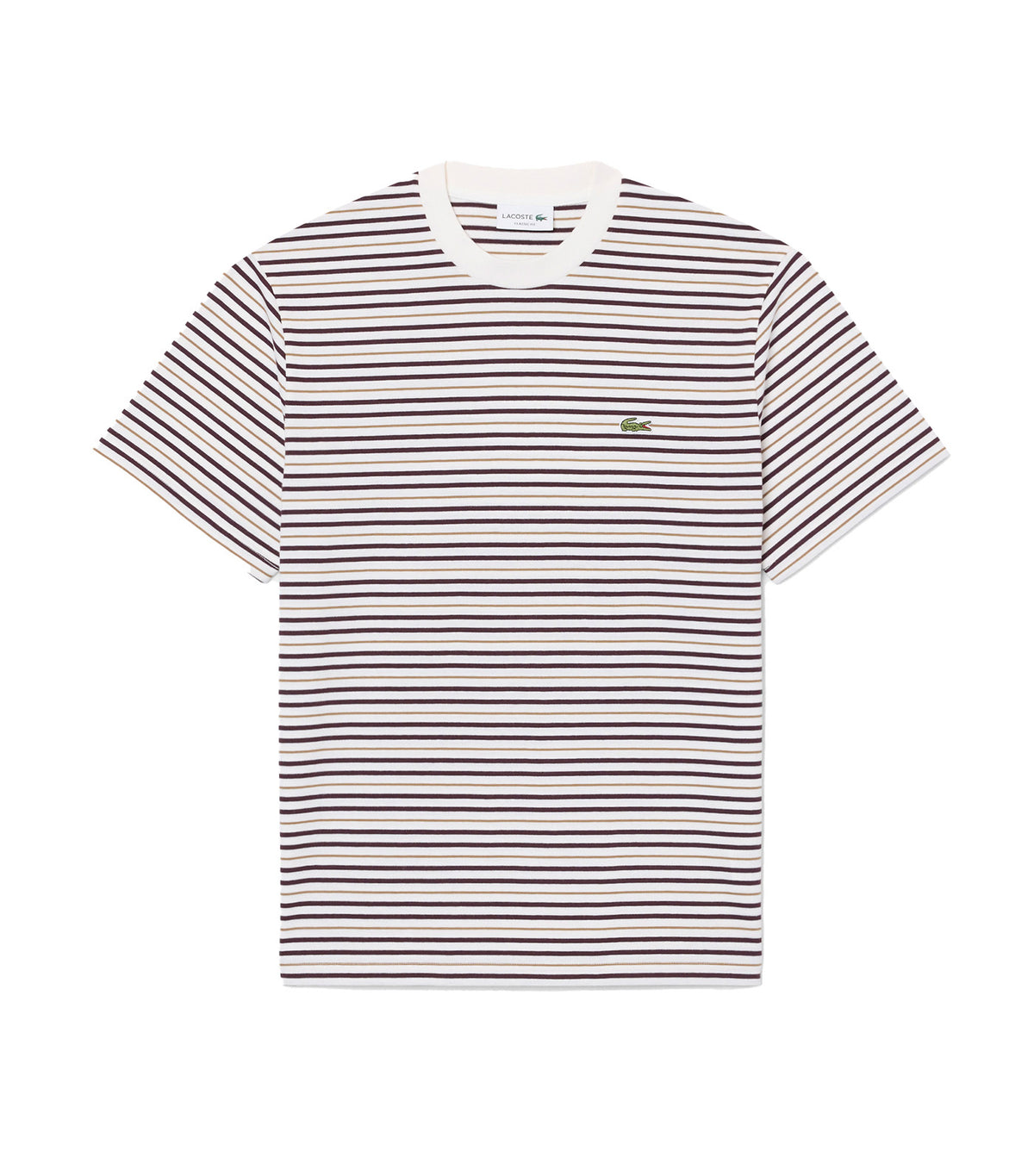Striped Cotton T-Shirt Oxalis/Flour