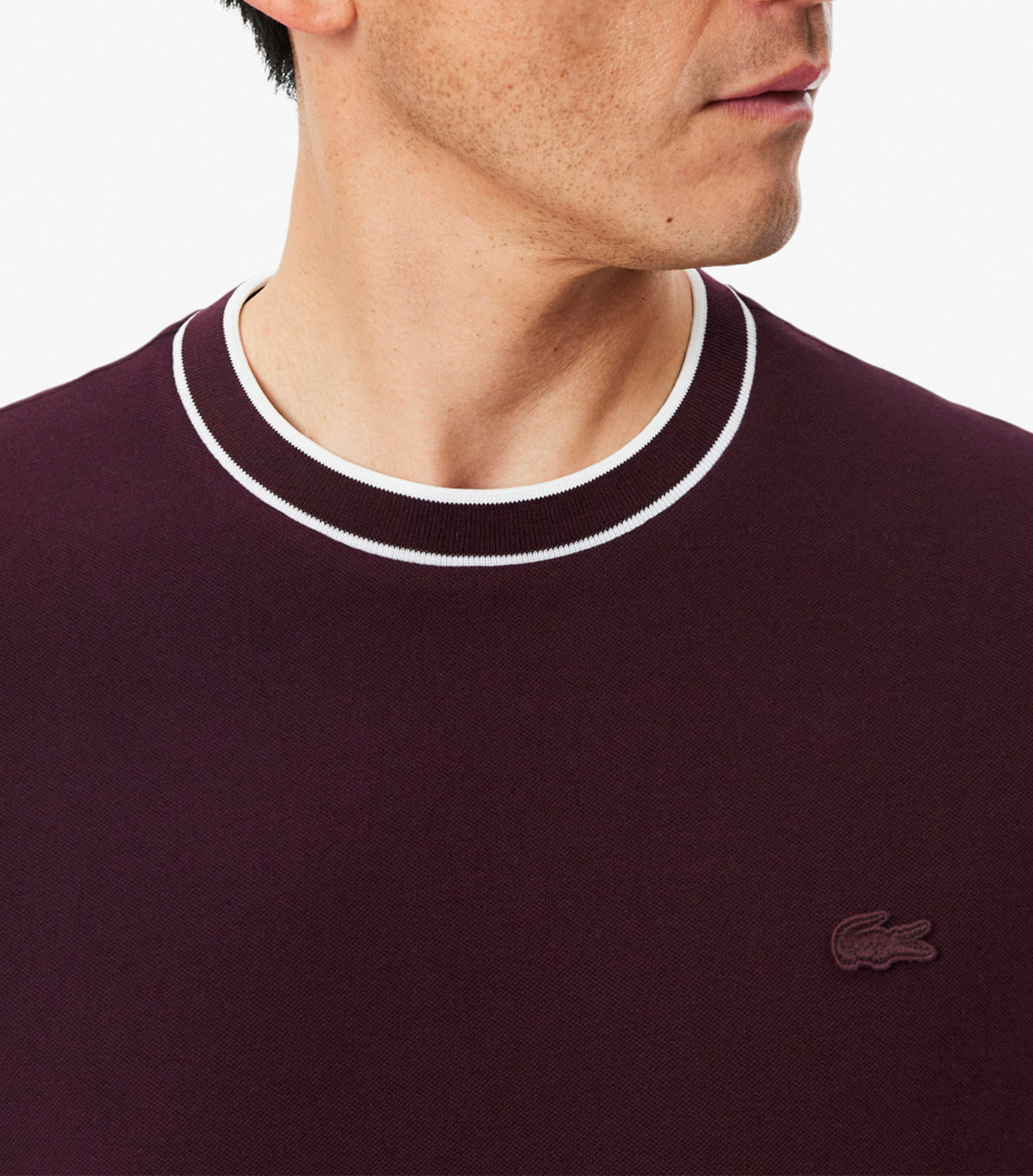 Color Tipping Line Match Pique Stretch T-Shirt Oxalis