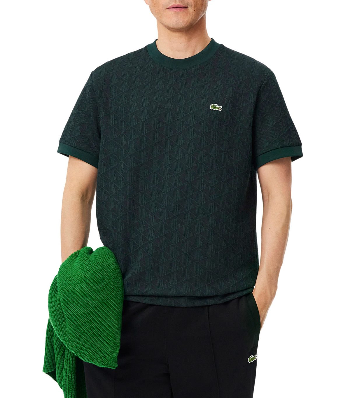 Monogram Jacquard T-Shirt Dark Green/Green