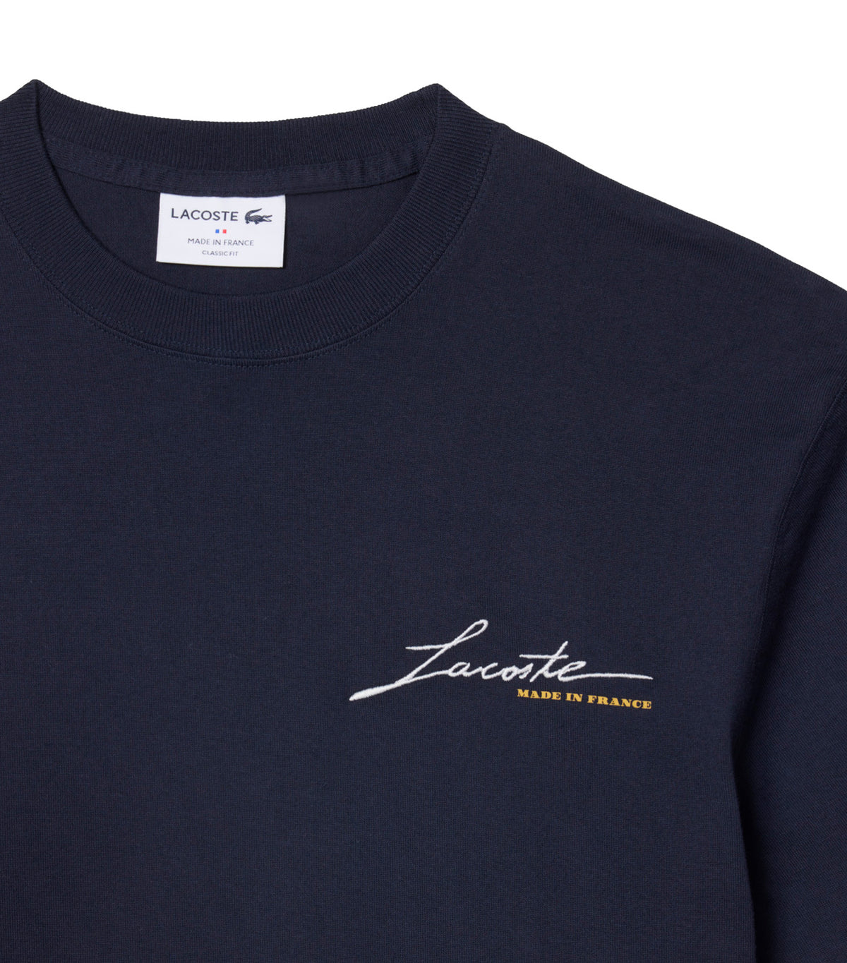 French Made Signature Embroidery T-Shirt Navy Blue