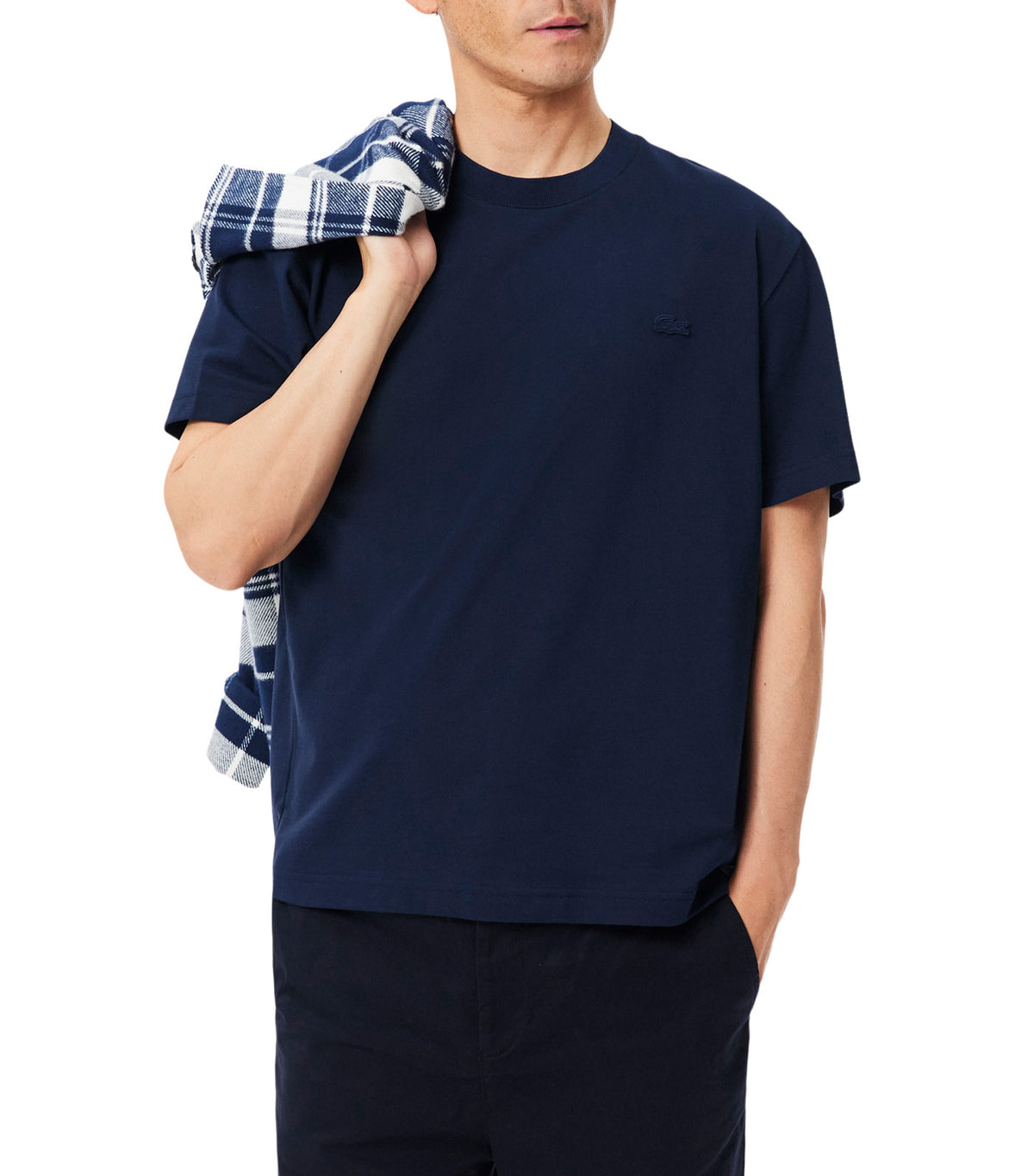 Pima Cotton Piqué T-Shirt Navy Blue