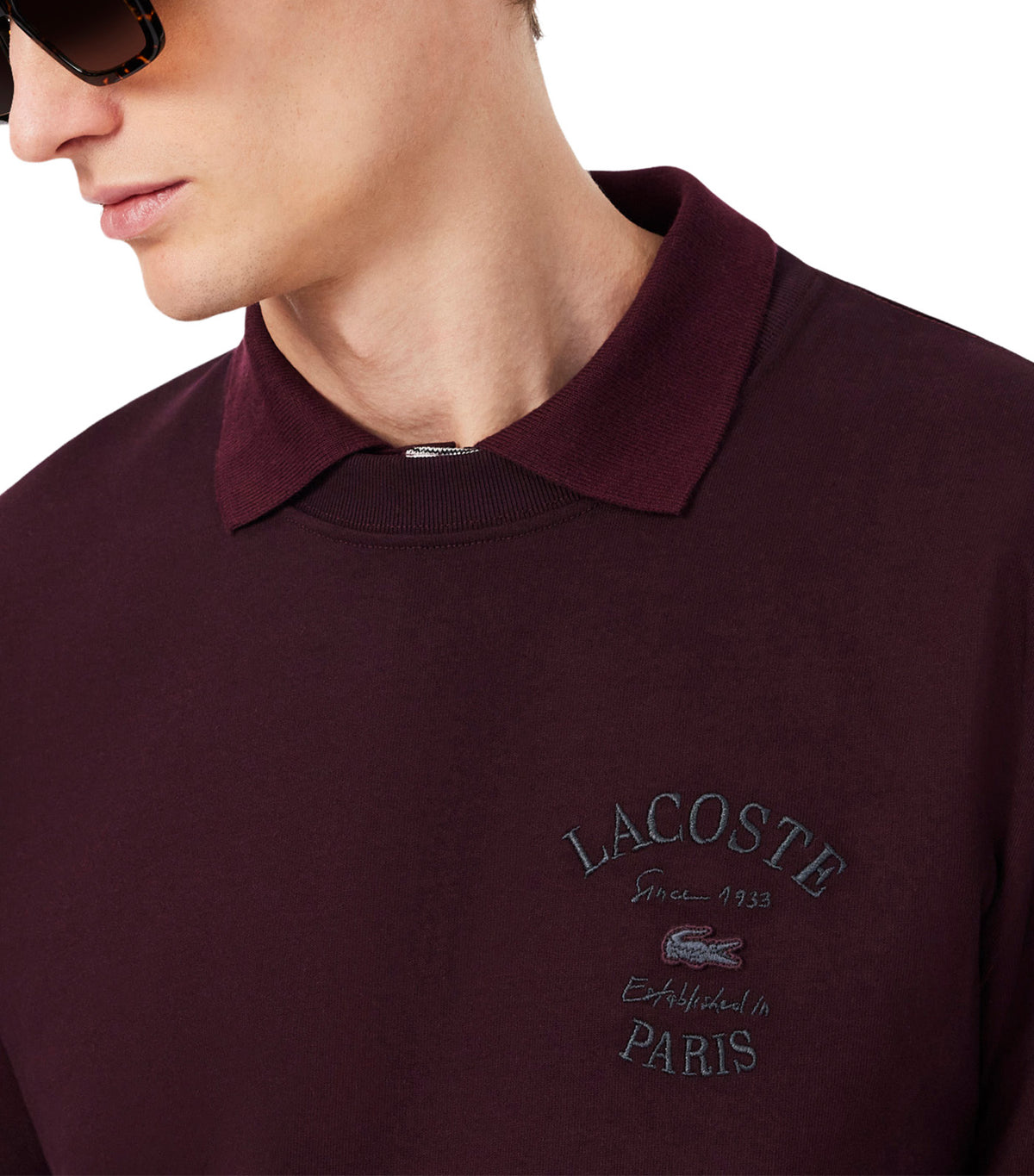 Relaxed Fit Long Sleeved Embroidered T-Shirt Oxalis