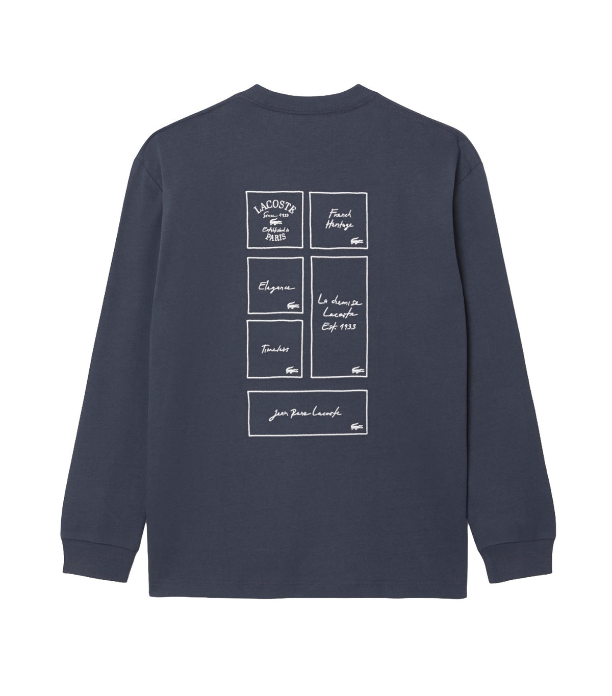 Relaxed Fit Long Sleeved Embroidered T-Shirt Graphite