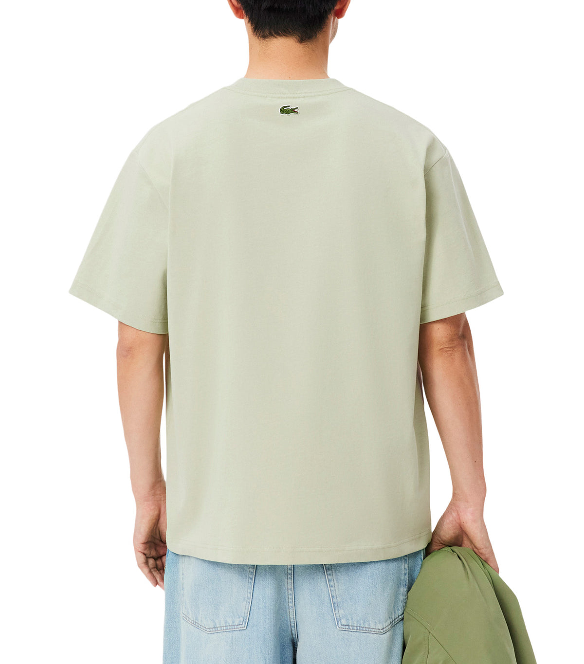 Heavy Cotton Jersey Embroidery Accent T-Shirt Light Green