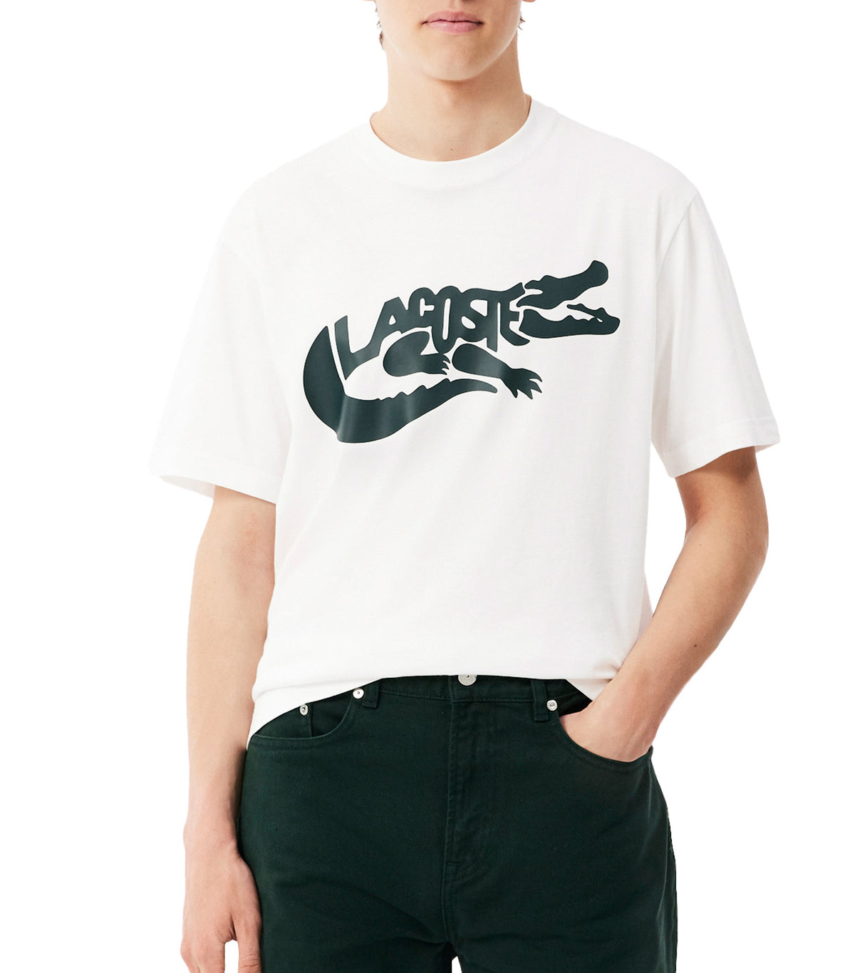 Classic Fit Printed Cotton T-Shirt White