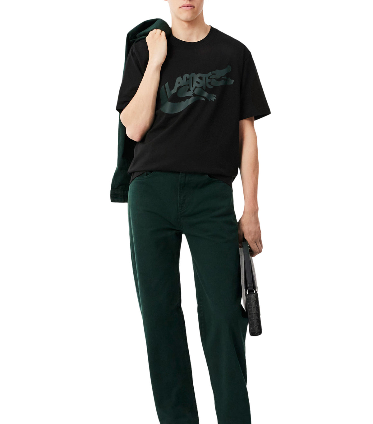 Classic Fit Printed Cotton T-Shirt Black