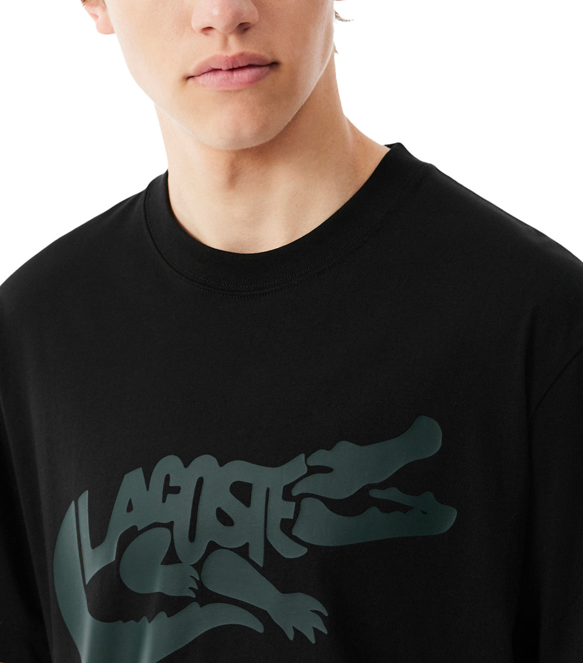 Classic Fit Printed Cotton T-Shirt Black