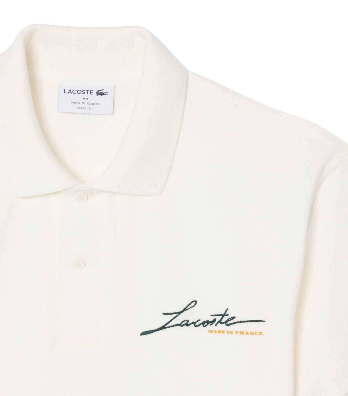 Classic Fit French Made Piqué Polo Shirt White