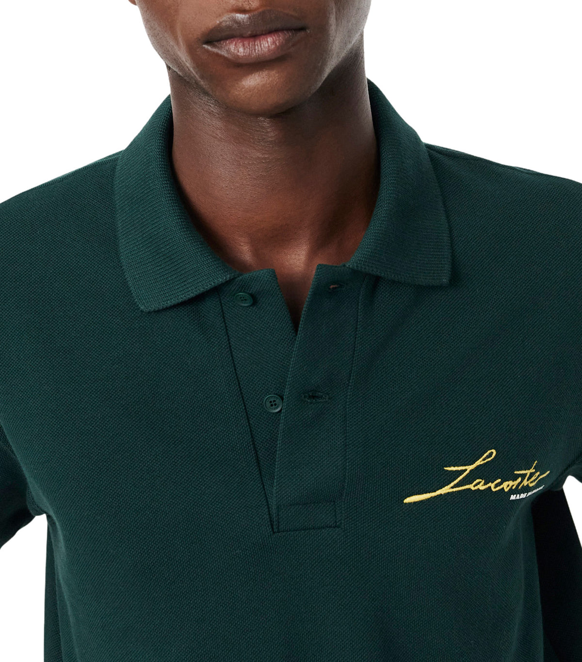 Classic Fit French Made Piqué Polo Shirt Sinople
