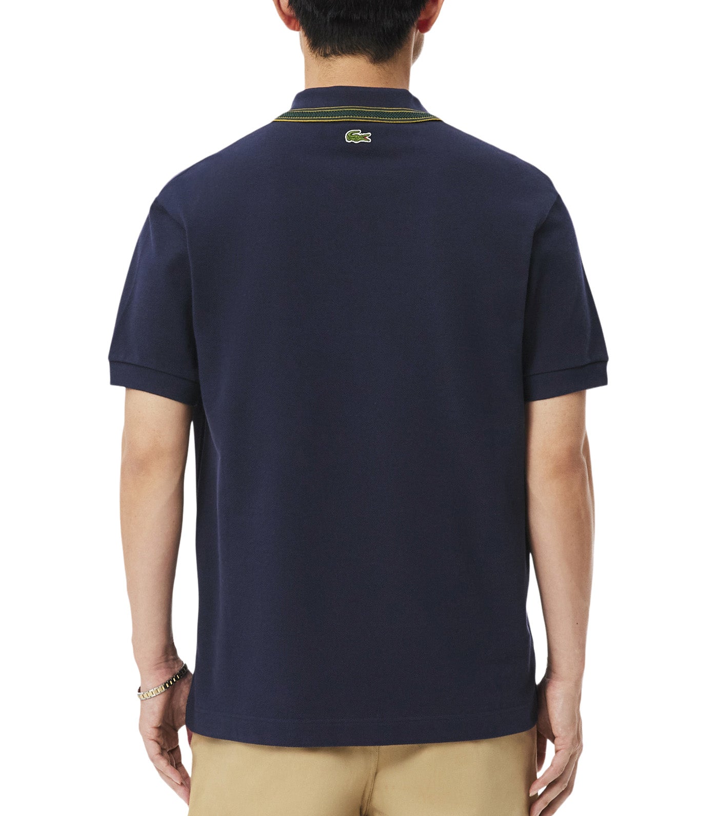 Classic Fit French Made Badge Accent Polo Shirt Dark Navy Blue